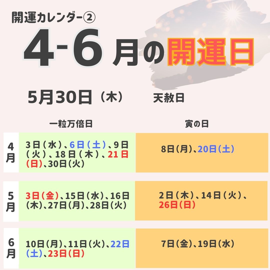 2024年開運カレンダー