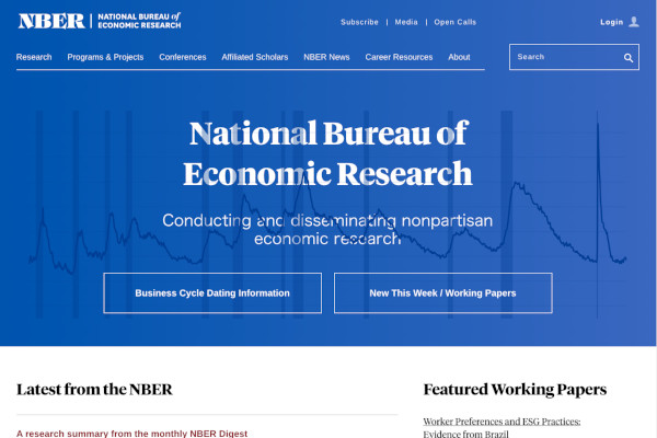 NBERのWebサイト
