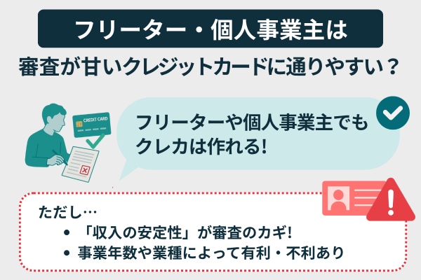 フリーター・個人事業主は審査が甘いクレジットカードに通りやすい?