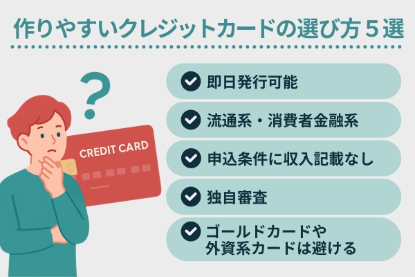 作りやすいクレジットカードの選び方5選