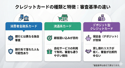 比較的審査に通りやすいクレジットカードが存在する