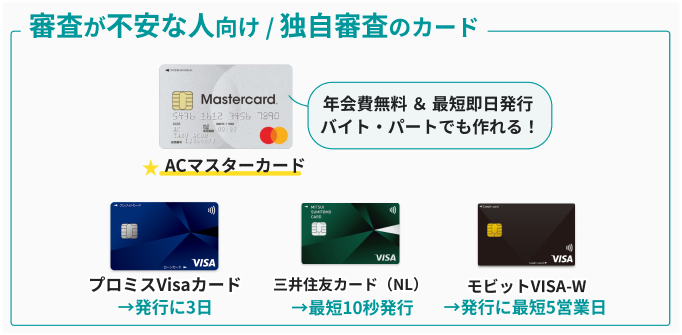 審査が不安な人でも作りやすい独自審査のカード