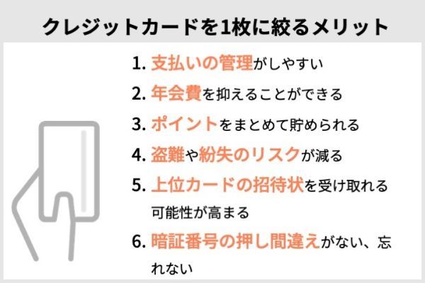 クレジットカードを1枚に絞るメリット