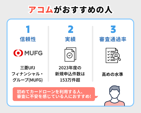 アコムは審査が不安な人におすすめ