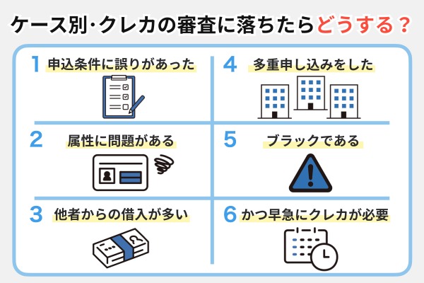 クレジットカードの審査に落ちたらどうする？